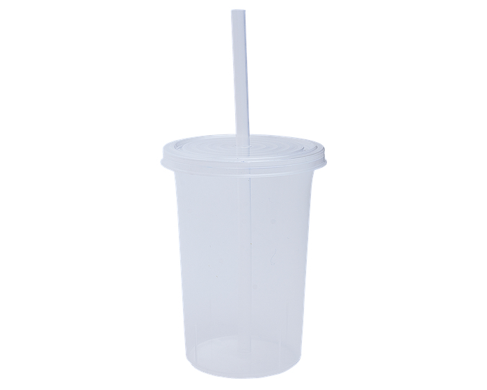 GPS PROMOCIONALES: VASO OLAS DE PLASTICO CON TAPA Y POPOTE DE 470 ML