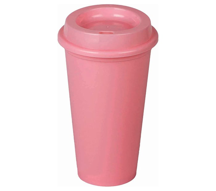 Vaso para café con Tapa  Vaso Cafetero de plástico de 16 Oz