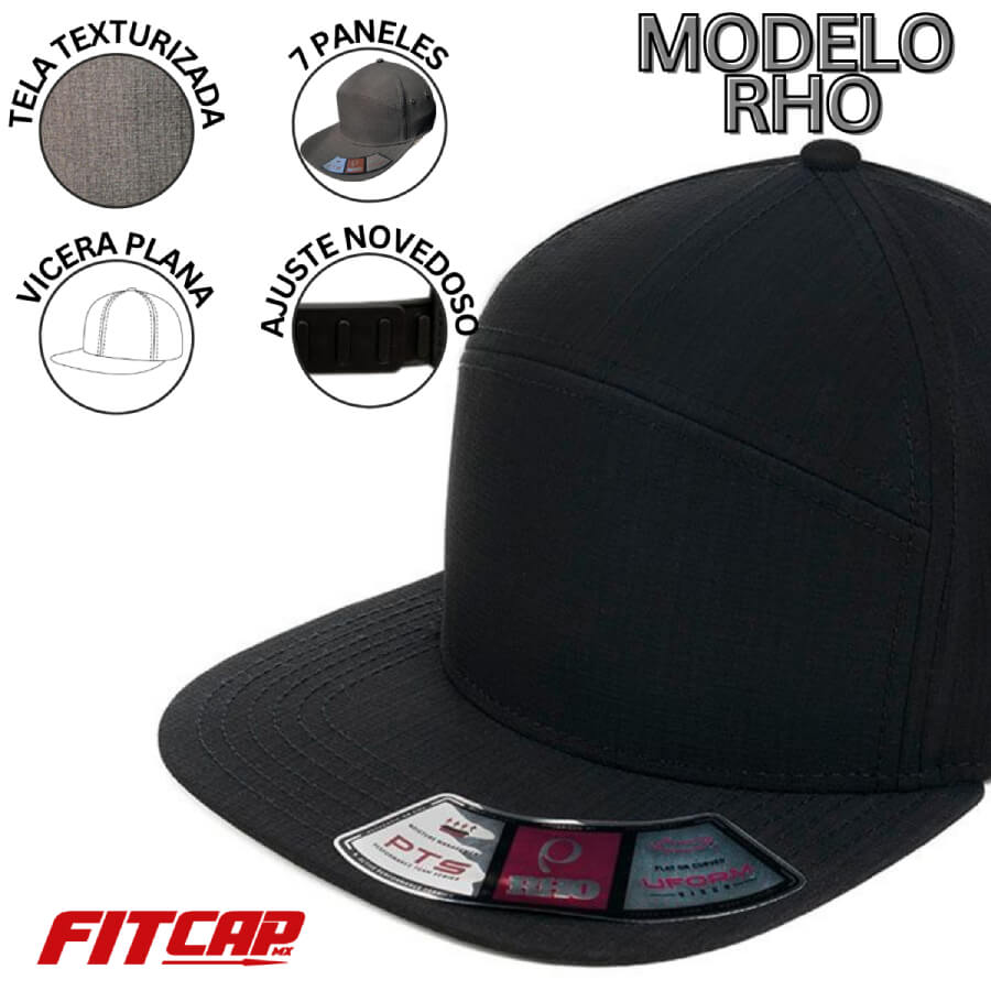 Suministros para las Artes Graficas: Gorra Rho 7 Gajos 100% Poliester Negro