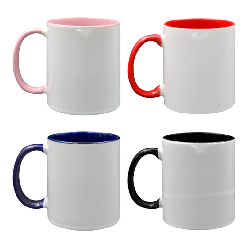 Suministros Para Las Artes Graficas Taza Cer Mica Bicolor Con Interior Y Asa De Color Aline